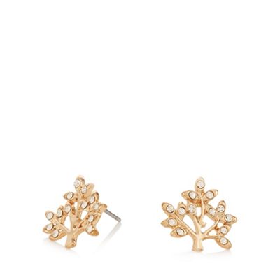 Rose gold crystal creole hoop earrings